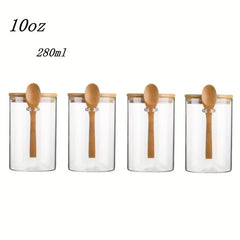 8-Piece Glass Jars with Airtight Lids for Food Storage