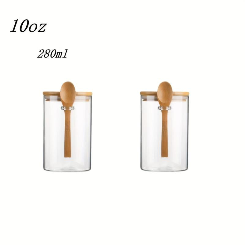 8-Piece Glass Jars with Airtight Lids for Food Storage