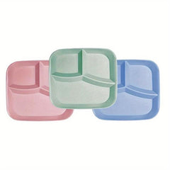 3Pcs Japanese Dividing Plate Set 3 Compartment Tableware Breakfast Plate