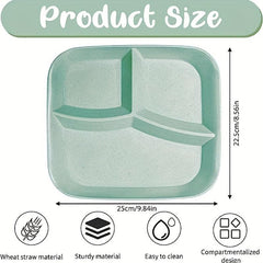 3Pcs Japanese Dividing Plate Set 3 Compartment Tableware Breakfast Plate