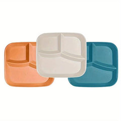 3Pcs Japanese Dividing Plate Set 3 Compartment Tableware Breakfast Plate