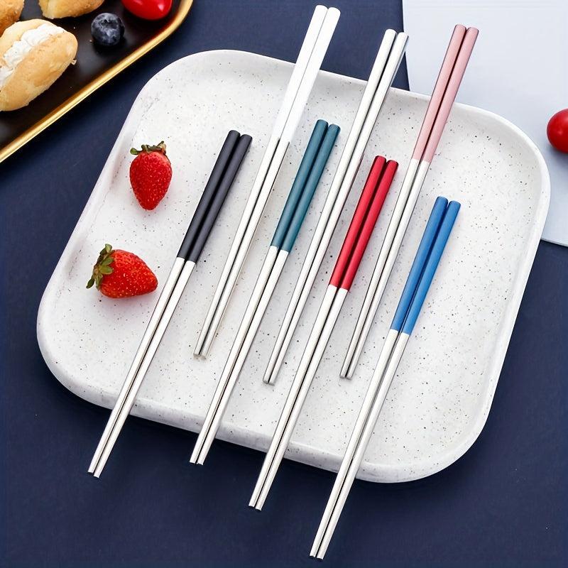 Stainless Steel 21 Square Chopsticks Household Restaurant Hotel Kitchen Supplies