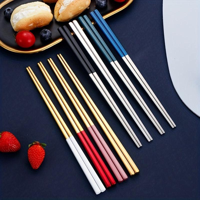 Stainless Steel 21 Square Chopsticks Household Restaurant Hotel Kitchen Supplies