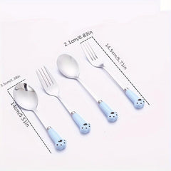 2pcs Cartoon Fruit Forks Ceramic Handle Stainless Steel Dessert Fork