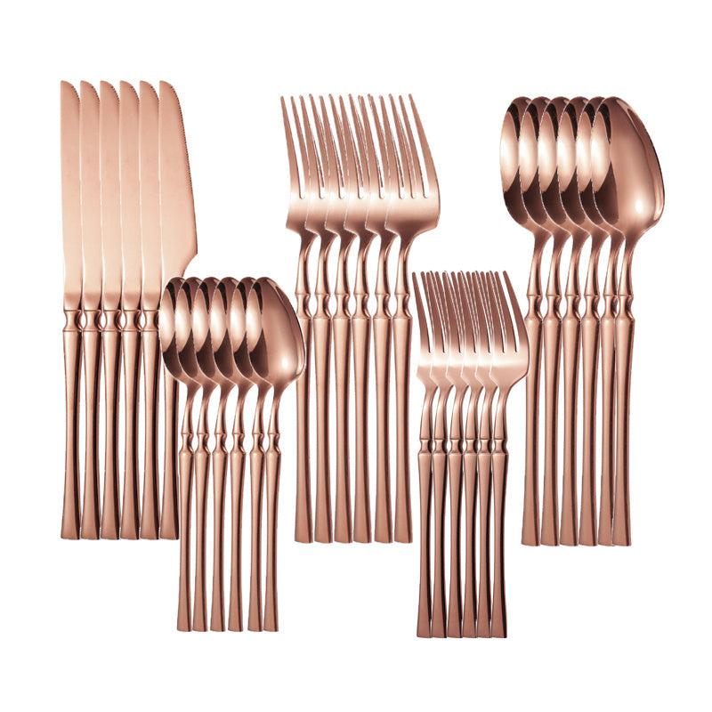 30pc Stainless Steel Flatware Set - Coffee Spoon, Salad Fork, Steak Dinner, Milk