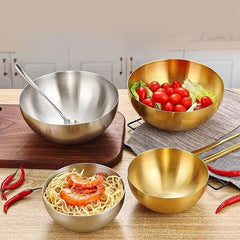 4pcs Stainless Steel Salad and Serving Bowl Set for Kitchen Mixing