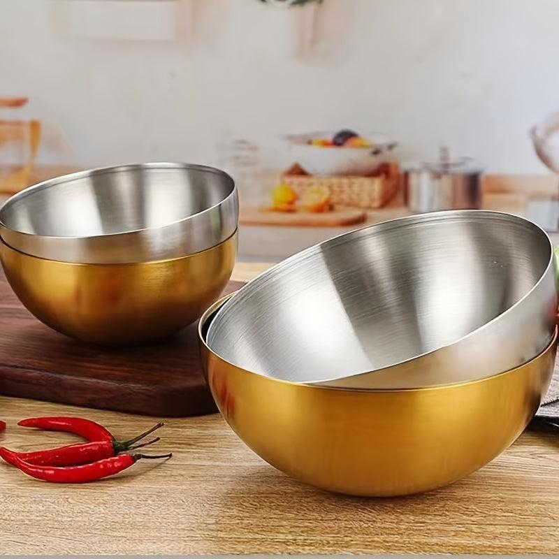 4pcs Stainless Steel Salad and Serving Bowl Set for Kitchen Mixing