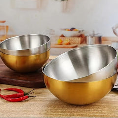 4pcs Stainless Steel Salad and Serving Bowl Set for Kitchen Mixing