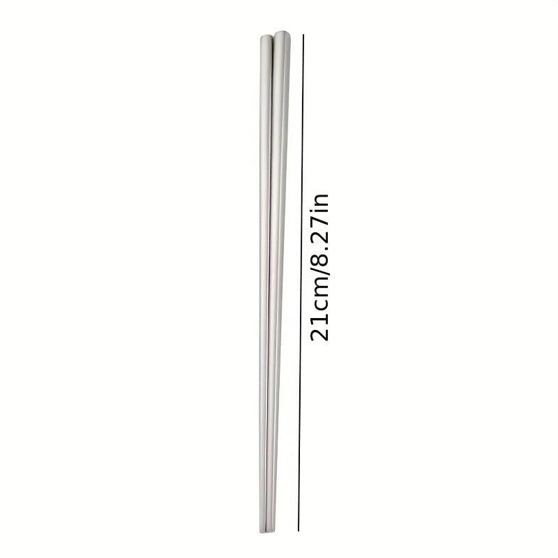 Stainless Steel Metal Chinese Tableware Square Half Square Chopsticks