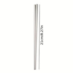 Stainless Steel Metal Chinese Tableware Square Half Square Chopsticks