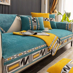 Soft Non Slip Corn Velvet Sofa Cover Protects Furniture from Wear and Tear