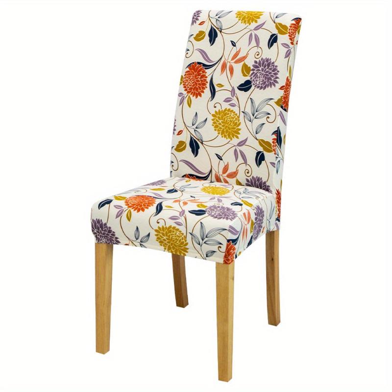 Elastic Printed Dining Chair Slipcover for Home Kitchen Dining Room
