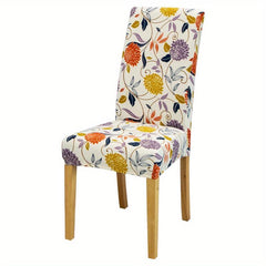 Elastic Printed Dining Chair Slipcover for Home Kitchen Dining Room