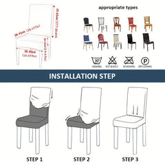 Elastic Printed Dining Chair Slipcover for Home Kitchen Dining Room