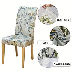 Elastic Printed Dining Chair Slipcover for Home Kitchen Dining Room