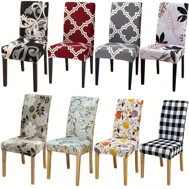 Elastic Printed Dining Chair Slipcover for Home Kitchen Dining Room