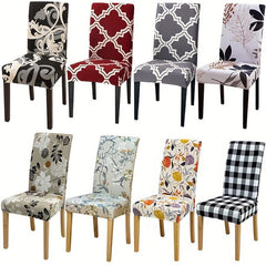 Elastic Printed Dining Chair Slipcover for Home Kitchen Dining Room