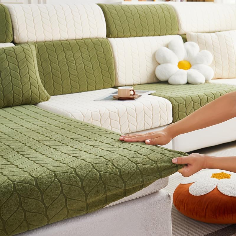 Wheat Ear Pattern Sofa Cover Stretch Split Anti-fouling Protector