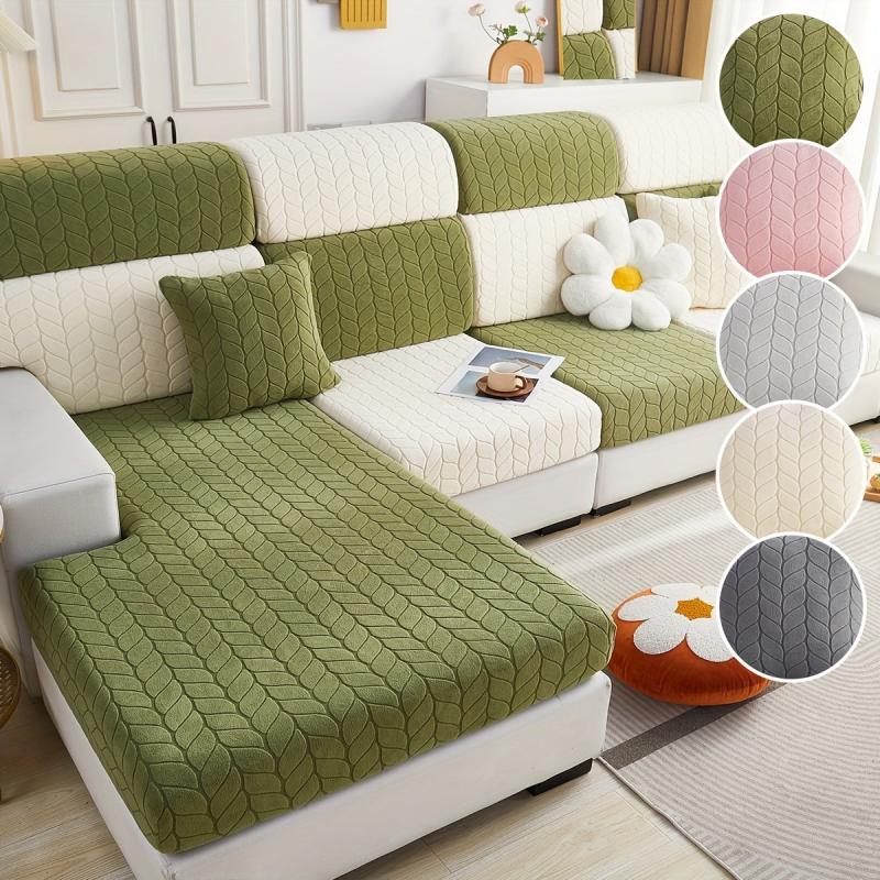 Wheat Ear Pattern Sofa Cover Stretch Split Anti-fouling Protector