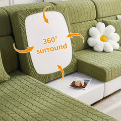 Wheat Ear Pattern Sofa Cover Stretch Split Anti-fouling Protector