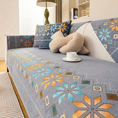 Boho Embroidery Sofa Slipcover Non Slip Furniture Protector for Home Decor