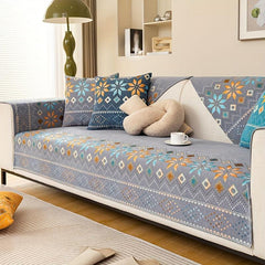 Boho Embroidery Sofa Slipcover Non Slip Furniture Protector for Home Decor