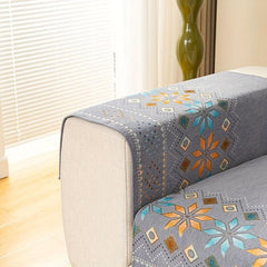 Boho Embroidery Sofa Slipcover Non Slip Furniture Protector for Home Decor