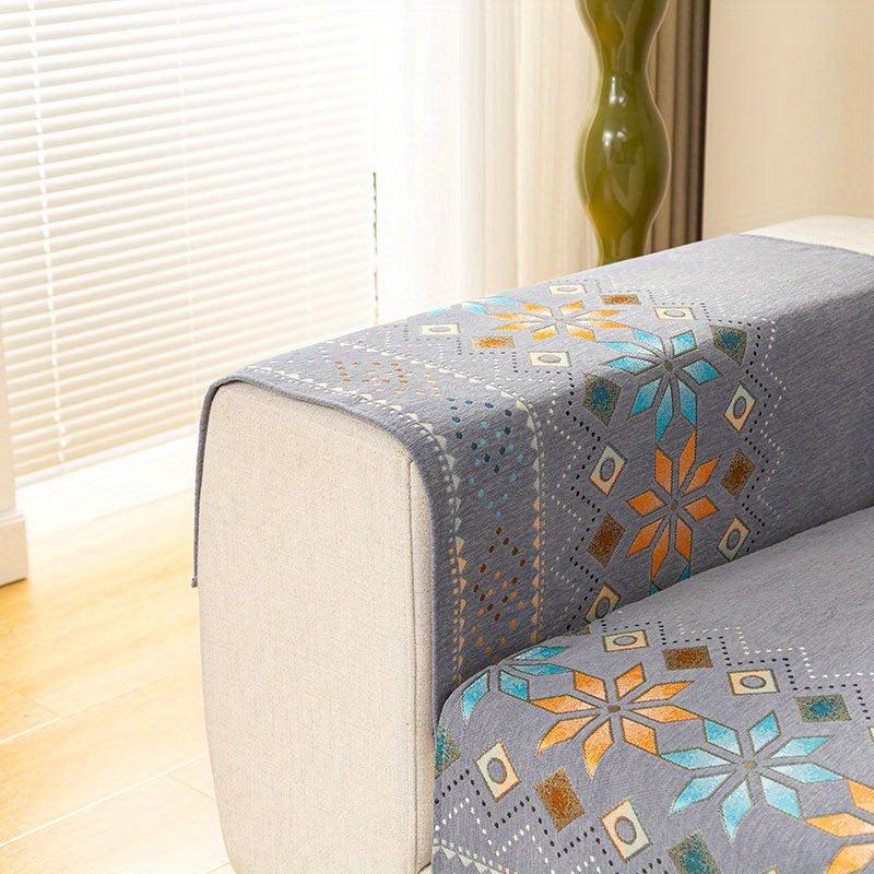 Boho Embroidery Sofa Slipcover Non Slip Furniture Protector for Home Decor