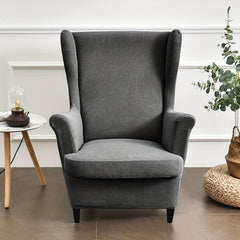 2pcs Stretch Jacquard Wingback Chair Slipcovers