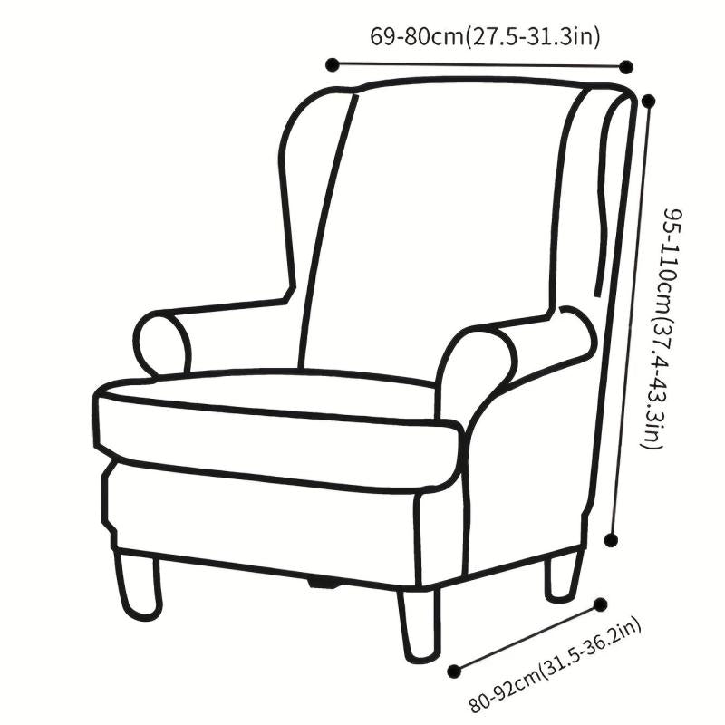 2pcs Stretch Jacquard Wingback Chair Slipcovers