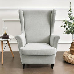 2pcs Stretch Jacquard Wingback Chair Slipcovers