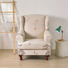 Printed Milk Silk Wing Chair Slipcover - Stylish & Durable