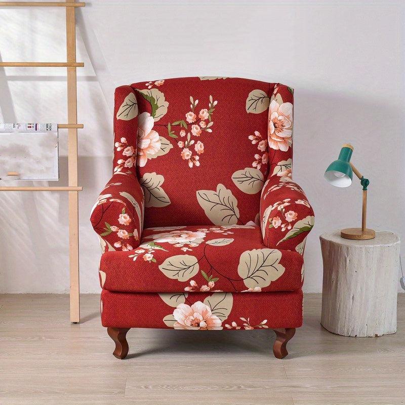 Printed Milk Silk Wing Chair Slipcover - Stylish & Durable