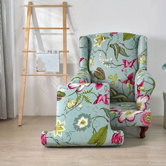 Printed Milk Silk Wing Chair Slipcover - Stylish & Durable
