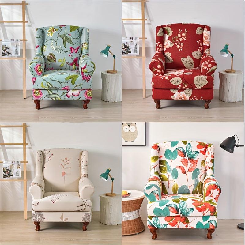 Printed Milk Silk Wing Chair Slipcover - Stylish & Durable