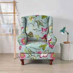 Printed Milk Silk Wing Chair Slipcover - Stylish & Durable