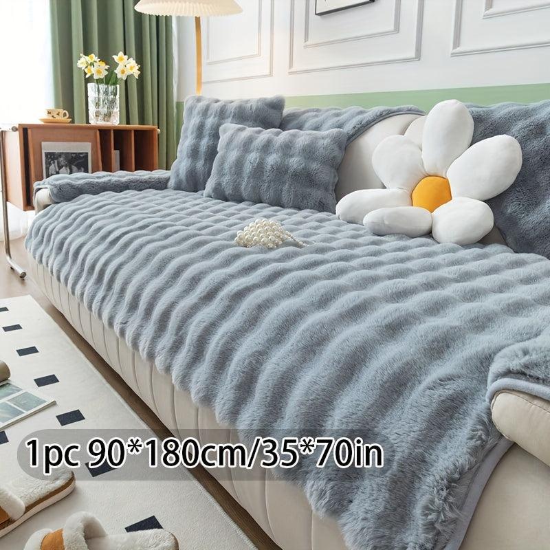 Thickened Rabbit Plush Sofa Slipcover Non-slip Four Seasons Universal Sofa Cover