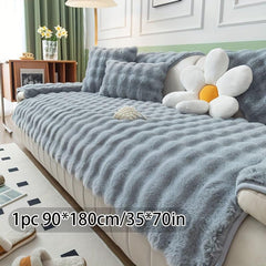 Thickened Rabbit Plush Sofa Slipcover Non-slip Four Seasons Universal Sofa Cover