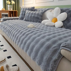 Thickened Rabbit Plush Sofa Slipcover Non-slip Four Seasons Universal Sofa Cover