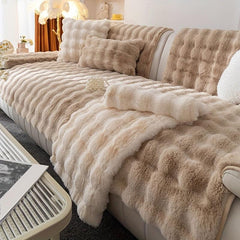 Thickened Rabbit Plush Sofa Slipcover Non-slip Four Seasons Universal Sofa Cover