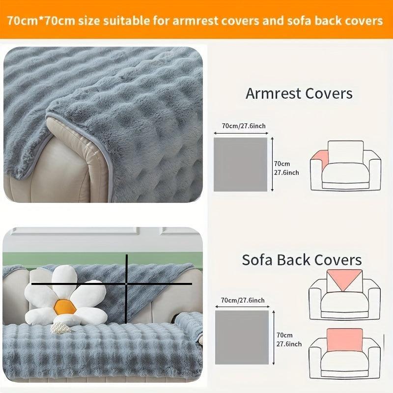 Thickened Rabbit Plush Sofa Slipcover Non-slip Four Seasons Universal Sofa Cover