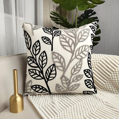 Leaf Embroidery Cushion Cover for Home Decor