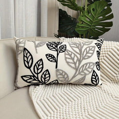 Leaf Embroidery Cushion Cover for Home Decor