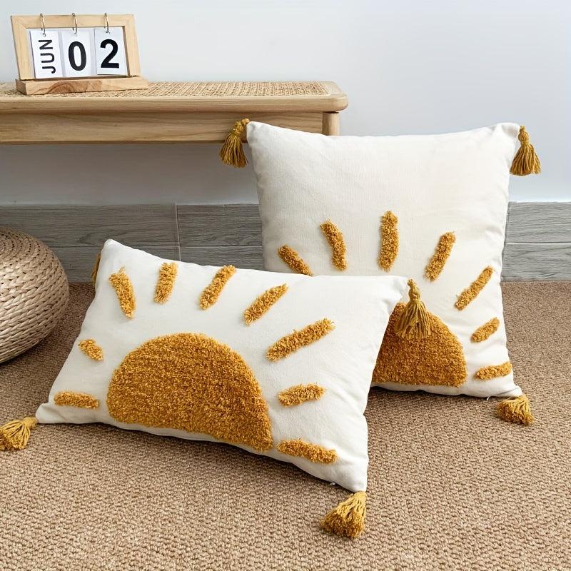 Boho Tufted Rising Sun Pillow Cover 45x45cm