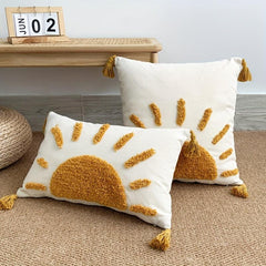 Boho Tufted Rising Sun Pillow Cover 45x45cm