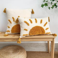 Boho Tufted Rising Sun Pillow Cover 45x45cm