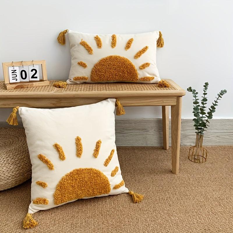 Boho Tufted Rising Sun Pillow Cover 45x45cm