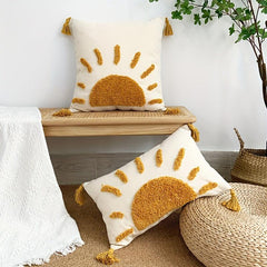 Boho Tufted Rising Sun Pillow Cover 45x45cm