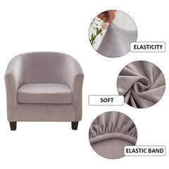 High Stretch Velvet Tub Chair Covers with Cushion Cover
