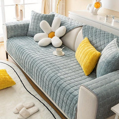 Winter Plush Sofa Slipcover Non-slip Couch Cover Universal Furniture Protector